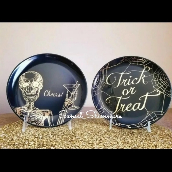 12 Spider Web "Trick or Treat" App/ Salad/ Dessert Plates Halloween NEW - Picture 8 of 8